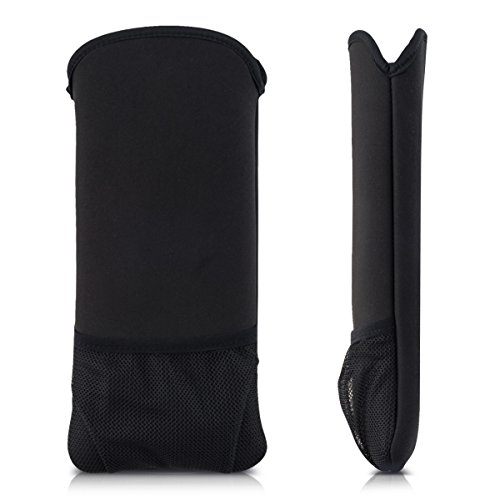 kwmobile Nylon Tasche Hülle für Apple Magic Keyboard & Magic Mouse 1/2 – Schutzhülle mit Zusatz Fach aus Mesh-Stoff in Schwarz - 4