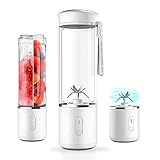 [Material seguro y de alta calidad] Hojas de acero inoxidable 304, hojas actualizadas para una mezcla excelente - hojas de 6 piezas y un potente sistema motor permiten funciones potentes, durabilidad Material de vidrio de borosilicato, que reemplaza metales pesados   como plomo y zinc en otros vidrios comunes, lo que hace que la taza Más respetuosos con el medio ambiente y más ligeros y transparentes.
