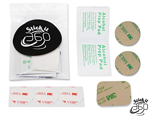 Universal Replacement Kit for Magnetic Car Mount - 3 Thin Metallic discs, 3 3M Stickers, 2 Prep pads By STICK IT 360