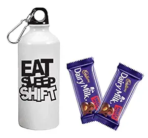 Loops n knots  Rakhi Gift for Girl / Boys / Sister / Kids Combo Pack ,Heart Printed Sipper Bottle 600 ml & Chocolates / Rakshabandhan /Birthday Gift