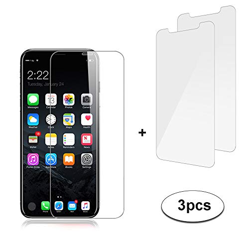 Sun studio Protector Pantalla iPhone X,9H Dureza Cristal Templado iPhone x Anti-Huella para Apple iPhone X/iPhone 10 DE [3-Pack]