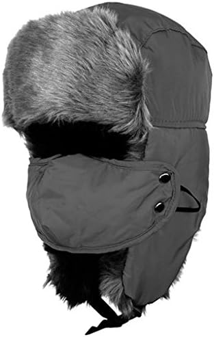 QHGstore Mens Thick Warm Fuax Fur Ski Snow Snowboard Winter Hat Cap Neck Ear Face Warmer Black