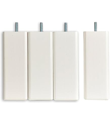 MARGOT Lot De 4 Pieds De Lit Carrés Bois Blanc - Hauteur 20 Cm - Fabrication Française