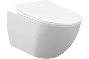 CREAVIT Spülrandloses Hänge-WC mit Taharet Bidetfunktion & Intimdusche inkl. Softclose Duroplast-Deckel FE322