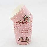 7thLake 40 Stück Papier Cupcake Dessert Muffinform Papierforrmchen Muffin Cases,Eulen