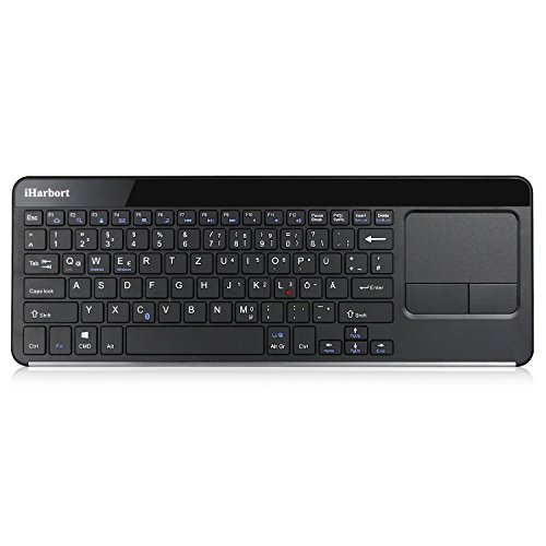 iHarbort® Ultra dünne drahtlose Wireless Bluetooth Deutsche Tastatur Keyboard Mit integriertem touchpad für Mac OS X / Windows / Linux / Android /Notebook / Laptop / Netbook / Mac Book / iPad Tablet / Samsung Galaxy Tabs / Smartphones / iPhone , (DE-Layout, Schwarz) - 3