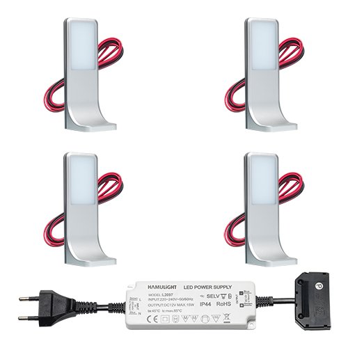 Preisvergleich Produktbild LED Unterbauleuchte Küche Tumba / Küchenunterbauleuchten / Küchenbeleuchtung / Beleuchtung Küche / Unterschrankleuchte / 3,5W / Touch / Dimmbar / 230V / Warmweiß / Set mit 4 Stück