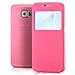 Produktbild Saxonia Tasche Samsung Galaxy S6 Hülle Case Schutzhülle Flip View Cover mit Fenster und Kameraschutz Pink
