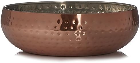 Fruit Bowl Stylish Copper Effect Holder Kitchen Table Centerpiece Storage
