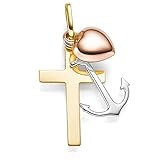 Anhänger Glaube-Liebe-Hoffnung, 585 Gold tricolor