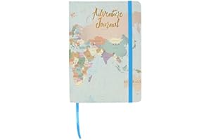 JONES HOME & GIFT My Travels Adventure Journal à couverture rigide, format A5, motif carte