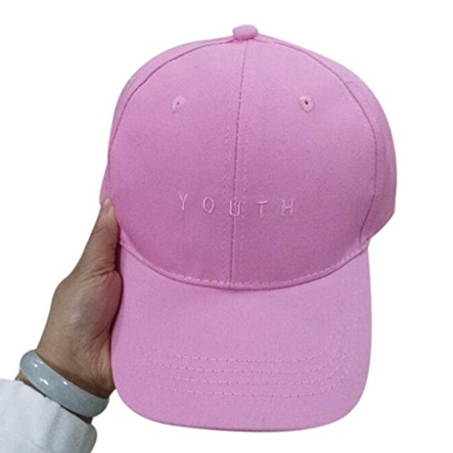 Voberry Gorra de béisbol Hombre y Mujer, de algodón, con diseño de Gorra de béisbol - Rosado - Talla única