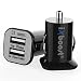 Produktbild iXboost iX-US 3.1A Mini Dual Handy Auto Ladegerät Zigarettenanzünder 2x USB Adapter 2 Port Kfz Ladeadapter für alle Handy z.B. Samsung / HTC / Huawei / LG / OnePlus / iPhone 7 uvm. schwarz