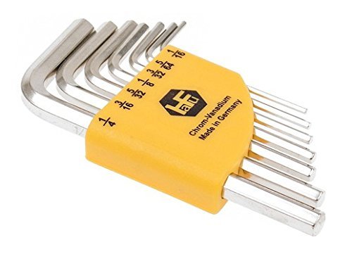 INBUS® 70389 Inbusschlüssel Zoll Set Kurz 7tlg. 1/16-1/4" | Made in Germany | Innensechskant-Schlüssel | Winkel-Schlüssel | 1/16 | 5/64 | 3/32 | 1/8 | 5/32 | 3/16 | 1/4 | Inch | Imperial | Kurze Ausführung