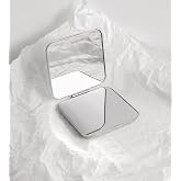 Kare Metal Katlanabilir Mini Makyaj Aynası, Cep Boy Seyahat Aynası, 5.7cm x 5.7cm, G&uuml;nl&uuml;k Kullanım