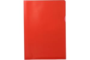 ‎KRANHOLDT Transparent Pockets A4 Polypropylene Film Extra Strong 120 µm Grained Coloured - 100 Transparent Pockets (Transparent Red)