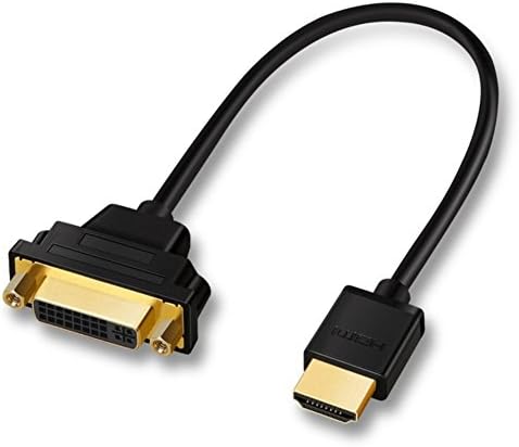 FIRSTEC HDMI to DVI 24+5 Male to Female Adapter Cable, HDMI to DVI-I Video Cord 1080P for Xbox 360, PS4, PS3, Apple TV, Roku, HDTV, Plasma, DVD and Projector 0.3M / 1FT