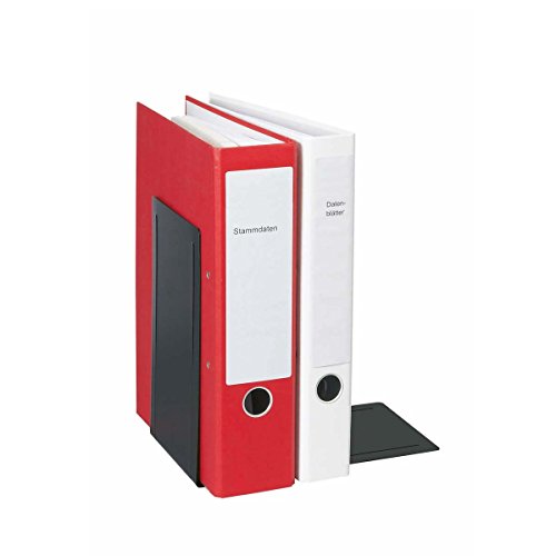 Maul 3545090 Extrastarke Metall Buchstützen, Registraturstütze Materialdicke 1 mm, 240 x 168 x 240 mm (LxBxH), Schwarz, 1 Paar - 2