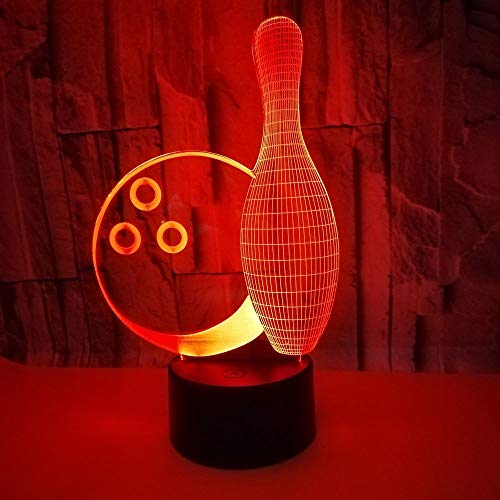 Preisvergleich Produktbild 3D-Nachtlicht, Bunte Stereo-Led-Steigungs-Acryl-Berührung... Des Bowlingspiels
