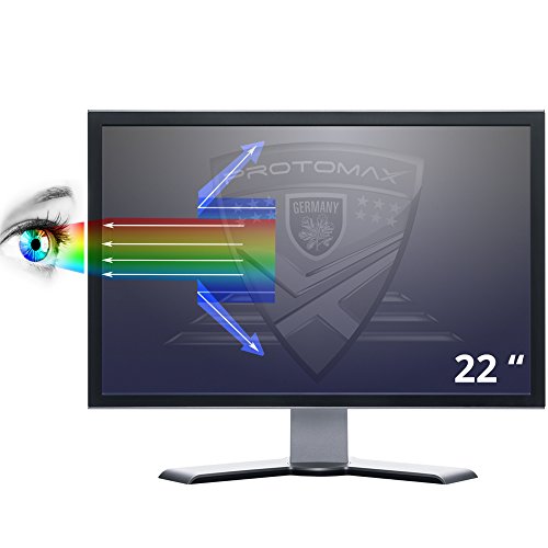 PROTOMAX Blaulichtfilter-Schutzfolie für 22 Zoll LED & LCD Monitore, 22 “ (Zoll), kompatibel mit allen Herstellern (auch Touchscreen) im 16:9 Format, Anti-Blaulicht