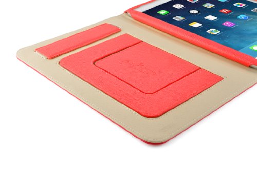 JAMMYLIZARD | LINCOLN Ledertasche Hülle für iPad Air 2013 (5. Generation), ROT - 2