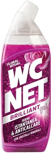 Wc Net - Brilliant Gel Floral Ritual, Detergente Liquido per Wc, Formula Brillante con Cristalli Minerali, Igiene Profonda, Azione Anticalcare, Profumo Floreale, 700 ml