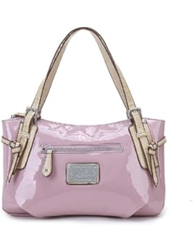 LM - Damen Schultertasche / Handtasche in Lack-Lederoptik, 35×20×12 cm 