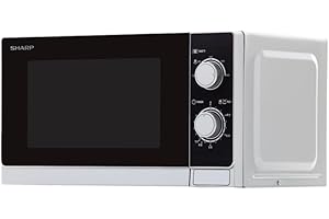 Sharp R-200(IN) W Microondas, Control Mecánico, Silver, 800 W, 20 litros, Blanco