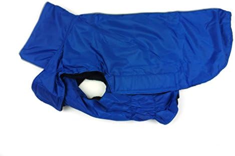 Waterproof Dog Coat Jacket, Fleece Lined For Warmth, Chest Protector, Reflective Piping For Night Safety Blue XXXL