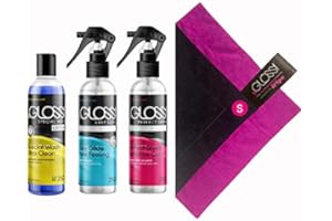 BEGLOSS Látex Premium Set de productos para el cuidado – latexpolitur brillo perfecto Premium Spray – Gamuza de detergente – Limpiador abrillantador de látex pequeño de látex lavado especial