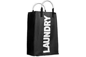 Grand sac à linge pliable en polyester avec poignées en aluminium d’Ihomagic