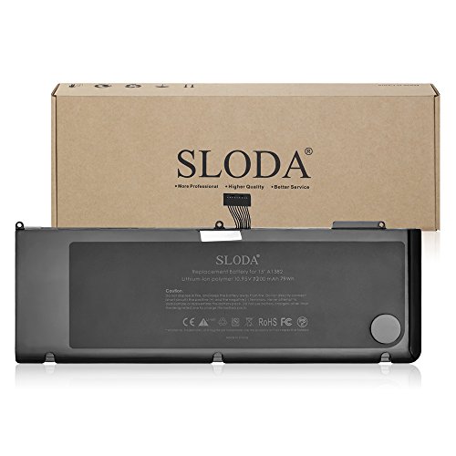 SLODA Laptop Notebook Ersatz Akku für Apple Macbook Pro 15″ A1382 Laptop Unibody A1286 (Nur für Core i7 Anfang 2011 Ende 2011 Mid 2012) MacbookPro 8,2 MacbookPro 9,1 Ersatz Batterie [Li-Polymer 10.95V 6000mAh] - 5