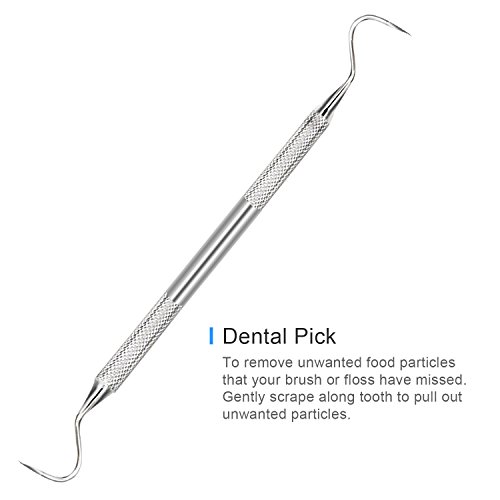 5er Dental Set Zahnreinigung bei DigHealth, Zahnsteinkratzer Sonde Edelstahl, mit Dental Spiegel und Kalkül Zahnwerkzeuge Scaler, Zahnsteinentferner Instrumente für Plaque und Tartar Entfernen - 4