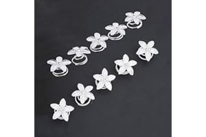 SHOWLL Haarspiralen Haarspinnen,12 Stück Weiß Blumen Brauthaarschmuck Hochzeit Brautschmuck Braut Haarschmuck Haarklammer
