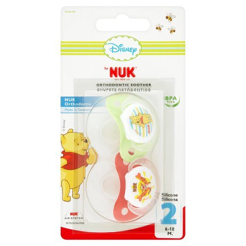NUK Winnie the Pooh Size 2 Silicone Soother - 2 pack (6-18 months)