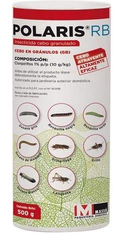 MASSÓ Insecticida Cebo granulado para Gusanos, orugas, grillos, Langostas, rosquillas, etc 500 gr
