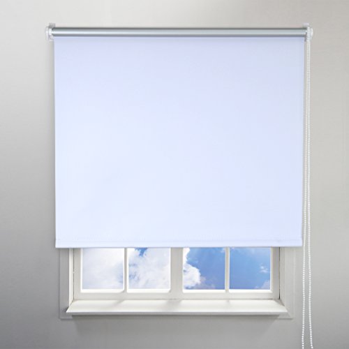 SHINY HOME® Verdunkelungsrollo Klemmfix Verdunklungsrollo ohne Bohren Klemmrollo Seitenzug 80x175cm (Weiß)