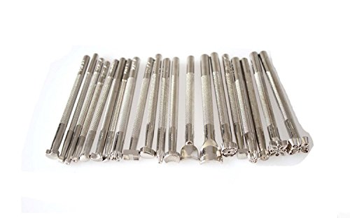 Racksoy 20stk Muster Lederstempel Set für Leder-Handwerk/Lederprägung Werkzeugsatz - 4