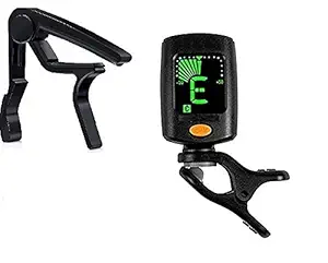 DEVICE OF URBAN INFOTECH Guitar Tuner 360 degree Digital Tuner Easy to Use Highly Accurate Clip-on Tuner Best for Acoustic and Electric Guitar Bass Violin Ukulele With Capo & 5 Picks(Design may very)