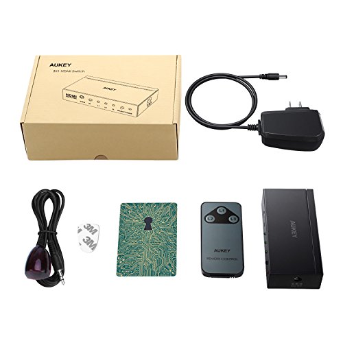 AUKEY HDMI Switch 3 Eingang 1 Ausgang Unterstützung 4K und 3D aus Metall für HDTV / Blu-ray-Player / DVR / Xbox / PS4 usw. - 7