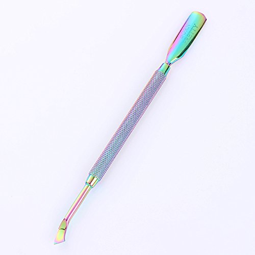 Born Pretty 1Pc Dual-ended Cuticle Pusher Remover Rainbow Stainless Steel Manicure Nail Art Tool #2