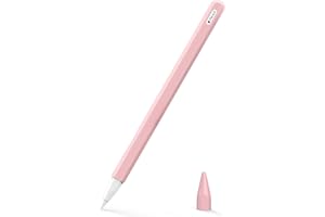 MoKo Cover compatibile con iPad iPencil di seconda generazione, custodia protettiva per pennino in silicone, pennino capacitivo con punta di ricambio e clip integrata, colore: Rosa chiaro