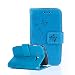 Produktbild Samsung Galaxy J1 Mini Prime Hülle, Samsung Galaxy J1 Mini Prime Schutzhülle, Alfort Carving Lederhülle Fashion Design Premium PU Leder Hohe Qualität Tasche Case Cover Kasten Abdeckung Wallet für Samsung Galaxy J1 Mini Prime / J106 4.0" Smartphone Funktion Standfunktion Unterstützte Telefone und Magnetverschluss mit Schmetterling ( Blau )