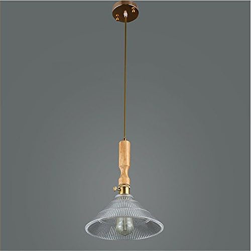 HEYUN&amp; Modern simple single head glass chandelier creative personality restaurant sprinkle bar American solid wood chandelier 250 * 300 (mm) [Energy Class A++]