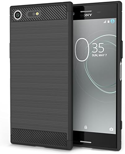 Centopi Sony Xperia XZ Premium Case, Carbon Fibre Textured Gel Cover | Shock Absorbing | Lightweight &amp; Slim TPU Gel Protection - Black