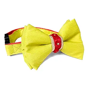 That Dog In Tuxedo Sunny Sunflower Yellow Adjustable Dog Bow Tie for Small Dogs (Yellow, S)