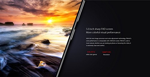 ELEPHONE P8 Mini 4G Smartphone Libre (4GB RAM + 64GB ROM, Dual Cámara 16 MP+13MP, Dual SIM Android 7.0 Teléfono Celular, MT6750T Octa-Core 1.5GHz, Pantalla FHD 5.0'', Fingerprint GPS OTG) - Negro