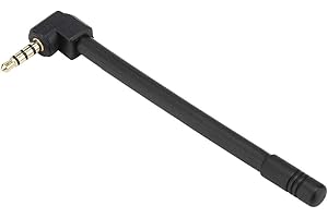 DIOCHE Antena FM para Wave Radio Altavoz Antena Abs Negro Mini Altavoz Universal 3,5 Mm FM Radio Altavoz Exterior Antena Externa Portátil