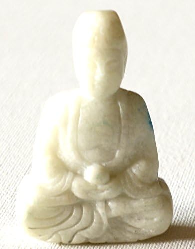 Chinese White Light Green Jade Hand Carved Buddha Statue for Good Luck and Prosperity(unpolished in its Natural Appearance)
