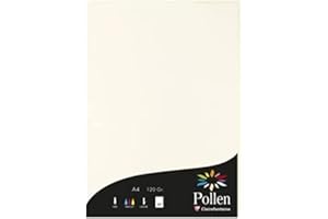 Clairefontaine 56000C - Étui de 50 Feuilles - Format A4 (21x29,7cm) - 120g/m² - Coloris Blanc Naturel - Papier d'Invitation Evènements et Correspondance - Gamme Pollen - Papier Premium
